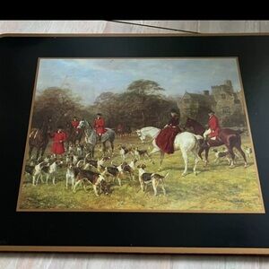 1 Equestrian Hunting Scene Art Print Fox Hunt Placemat